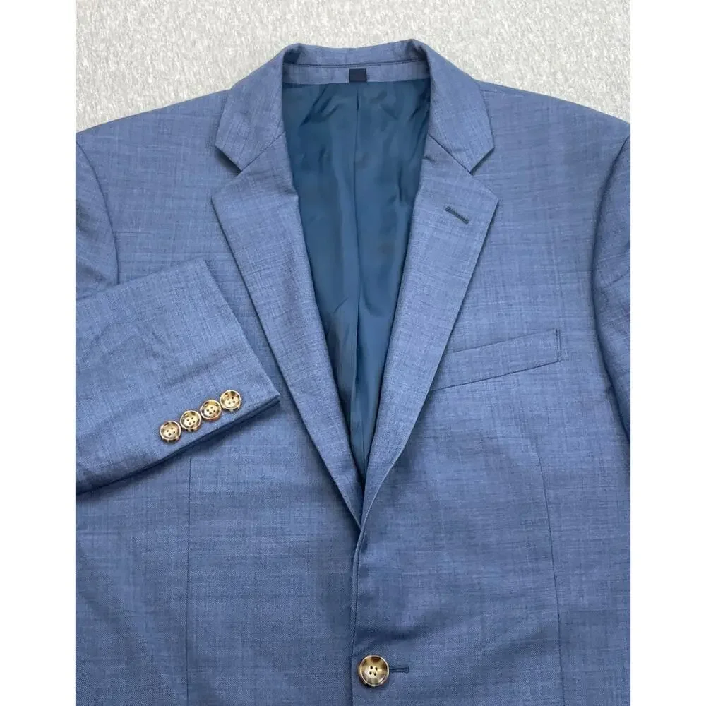 J‎ Crew Blazer Mens 38R Blue 100% Wool Thompson 2-Button Single Breast Lined